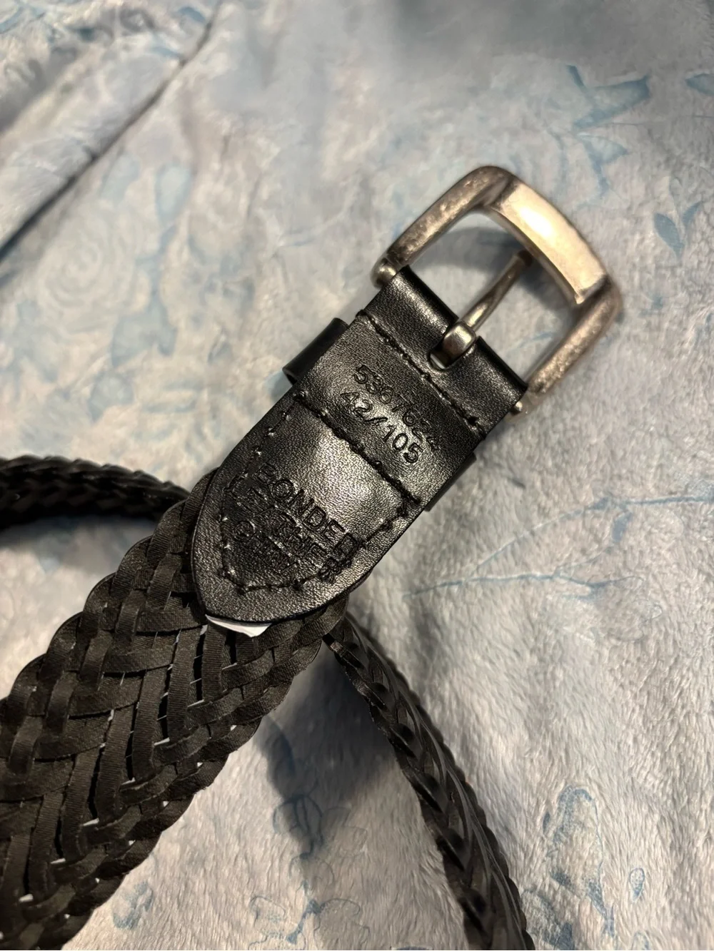 Classic Black Braided Leather Men’s Belt